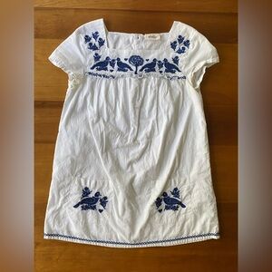 Mini Boden girl’s 11-12 y.o. bird embroidered tunic shirt